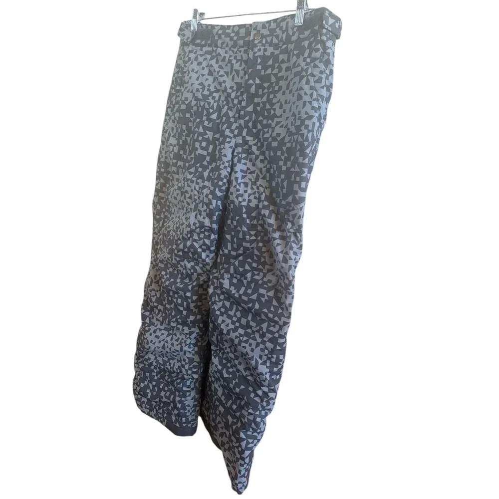 Columbia Waterproof Kids Snow Pants‎ Youth Size XL (16-18) Gray Geometric Design
